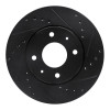 R1 00-04 Volvo V40 Front Right Drilled & Slotted Black Brake Rotor