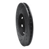 R1 00-04 Volvo V40 Front Right Drilled & Slotted Black Brake Rotor