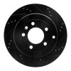 R1 05-07 Land Rover LR3 Rear Right Drilled & Slotted Black Brake Rotor