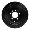 R1 05-07 Land Rover LR3 Rear Right Drilled & Slotted Black Brake Rotor