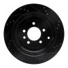 R1 05-07 Land Rover LR3 Rear Left Drilled & Slotted Black Brake Rotor