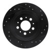 R1 99-09 Volvo V70 Rear Left Drilled & Slotted Black Brake Rotor
