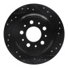 R1 98-00 Volvo S70 Rear Right Drilled & Slotted Black Brake Rotor