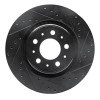 R1 98-04 Volvo V70 Front Right Drilled & Slotted Black Brake Rotor