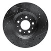 R1 98-04 Volvo V70 Front Left Drilled & Slotted Black Brake Rotor