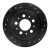 R1 97-98 Volvo V90 Rear Right Drilled & Slotted Black Brake Rotor