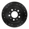 R1 97-98 Volvo V90 Rear Left Drilled & Slotted Black Brake Rotor