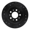 R1 95-97 Volvo 960 Rear Right Drilled & Slotted Black Brake Rotor