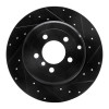 R1 03-05 Land Rover Range Rover Rear Right Drilled & Slotted Black Brake Rotor