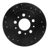 R1 95-97 Volvo 960 Rear Left Drilled & Slotted Black Brake Rotor