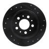 R1 95-97 Volvo 960 Rear Left Drilled & Slotted Black Brake Rotor