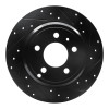 R1 96-04 Volvo C70 Rear Right Drilled & Slotted Black Brake Rotor