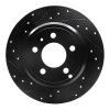 R1 96-04 Volvo S70 Rear Left Drilled & Slotted Black Brake Rotor