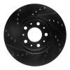 R1 95-04 Volvo S90 Front Right Drilled & Slotted Black Brake Rotor
