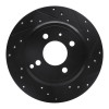 R1 93-95 Volvo 850 Rear Right Drilled & Slotted Black Brake Rotor