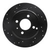 R1 93-95 Volvo 850 Rear Left Drilled & Slotted Black Brake Rotor