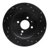 R1 93-95 Volvo 850 Rear Left Drilled & Slotted Black Brake Rotor