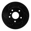 R1 99-04 Land Rover Discovery Front Left Drilled & Slotted Black Brake Rotor