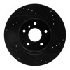 R1 99-04 Land Rover Discovery Front Left Drilled & Slotted Black Brake Rotor