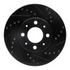 R1 93-95 Volvo 850 Front Right Drilled & Slotted Black Brake Rotor