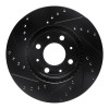 R1 93-95 Volvo 850 Front Right Drilled & Slotted Black Brake Rotor