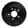 R1 94-04 Land Rover Discovery Rear Right Drilled & Slotted Black Brake Rotor