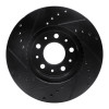 R1 91-95 Volvo 780 Front Right Drilled & Slotted Black Brake Rotor