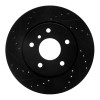 R1 94-02 Land Rover Range Rover Front Right Drilled & Slotted Black Brake Rotor