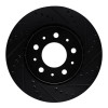 R1 82-92 Volvo 740 Front Right Drilled & Slotted Black Brake Rotor