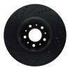 R1 82-92 Volvo 740 Front Right Drilled & Slotted Black Brake Rotor