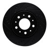 R1 82-92 Volvo 940 Front Left Drilled & Slotted Black Brake Rotor