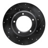 R1 74-99 Land Rover Defender 110 Front Right Drilled & Slotted Black Brake Rotor
