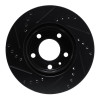R1 82-90 Volvo 740 Front Right Drilled & Slotted Black Brake Rotor