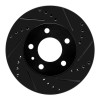 R1 82-90 Volvo 740 Front Right Drilled & Slotted Black Brake Rotor
