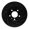R1 82-90 Volvo 760 Series Front Left Drilled & Slotted Black Brake Rotor