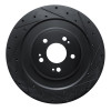R1 21-26 Genesis GV70 Rear Right Drilled & Slotted Black Brake Rotor