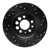 R1 74-95 Volvo 244 Rear Left Drilled & Slotted Black Brake Rotor