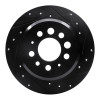 R1 67-74 Volvo 164 Rear Right Drilled & Slotted Black Brake Rotor