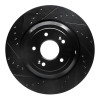 R1 17-19 Genesis G90 Rear Left Drilled & Slotted Black Brake Rotor