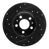 R1 67-72 Volvo 164 Front Right Drilled & Slotted Black Brake Rotor