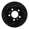 R1 67-72 Volvo 142 Front Left Drilled & Slotted Black Brake Rotor
