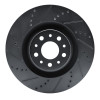 R1 14-19 Fiat 500L Front Left Drilled & Slotted Black Brake Rotor