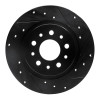 R1 14-19 Fiat 500L Rear Right Drilled & Slotted Black Brake Rotor
