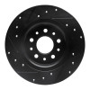 R1 14-19 Fiat 500L Rear Right Drilled & Slotted Black Brake Rotor