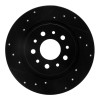 R1 14-19 Fiat 500L Rear Left Drilled & Slotted Black Brake Rotor