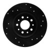 R1 14-19 Fiat 500L Rear Left Drilled & Slotted Black Brake Rotor