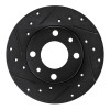 R1 66-92 Bertone X-1/9 Rear LeftFront Left Drilled & Slotted Black Brake Rotor