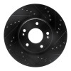 R1 20-25 Hyundai Kona Front Right Drilled & Slotted Black Brake Rotor