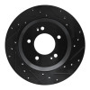 R1 -22 Hyundai Veloster N Rear Right Drilled & Slotted Black Brake Rotor