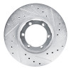 R1 1986-1996 Dodge Ram 50 Front Right Drilled & Slotted Silver Brake Rotor
